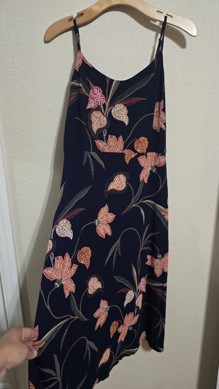 “NEW” ANN TAYLOR LOFT 🌸 SIZE 8 BLUE TROPICAL PRINT/STRETCH MAXI DRESS