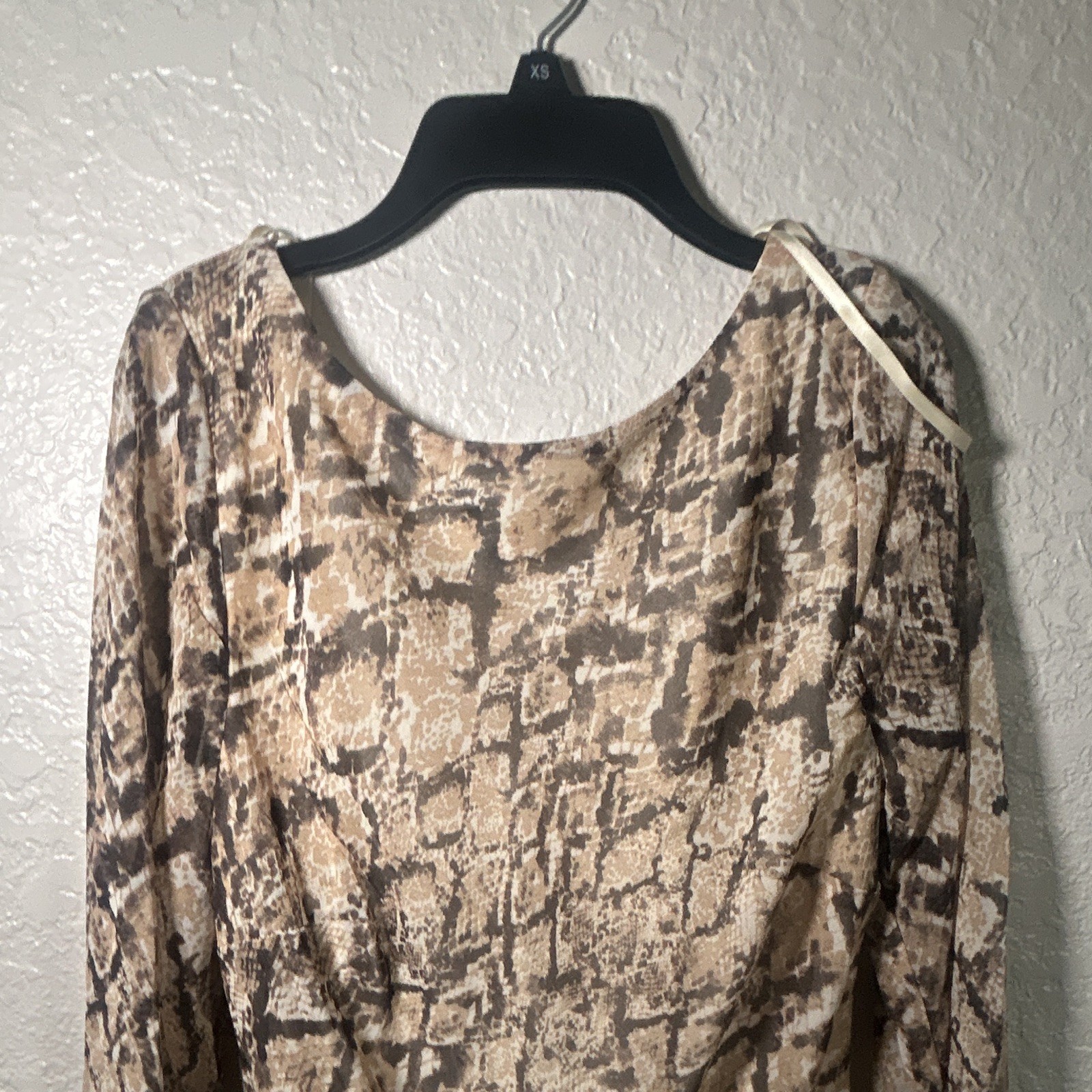 Macys, Brown & Black Leopard Print Long Sleeve Dress, regular 9-10 Women’s