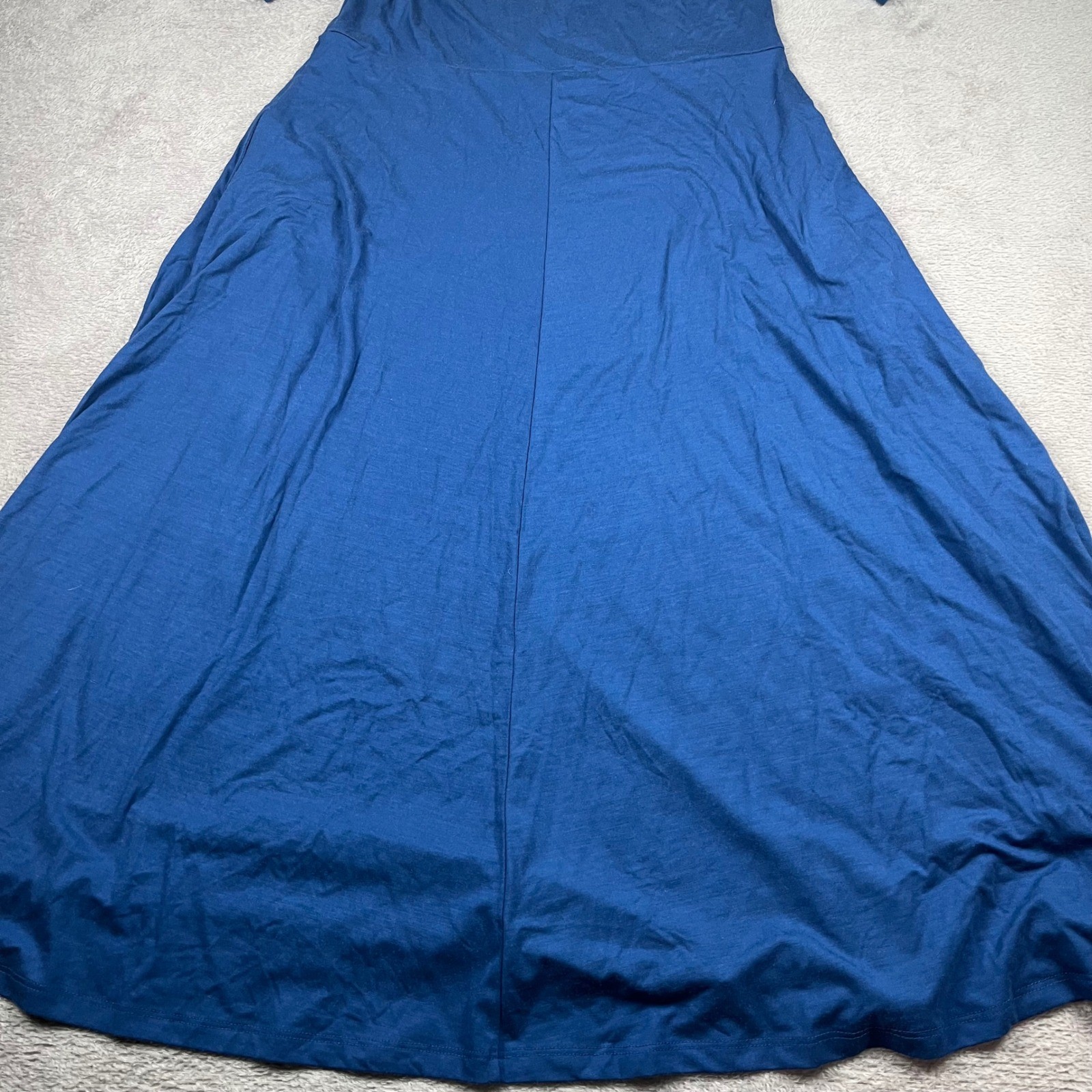 American Giant Womens Blue Scoop Neck Tencel Lyocell Midi Dress Large Lot Of 2