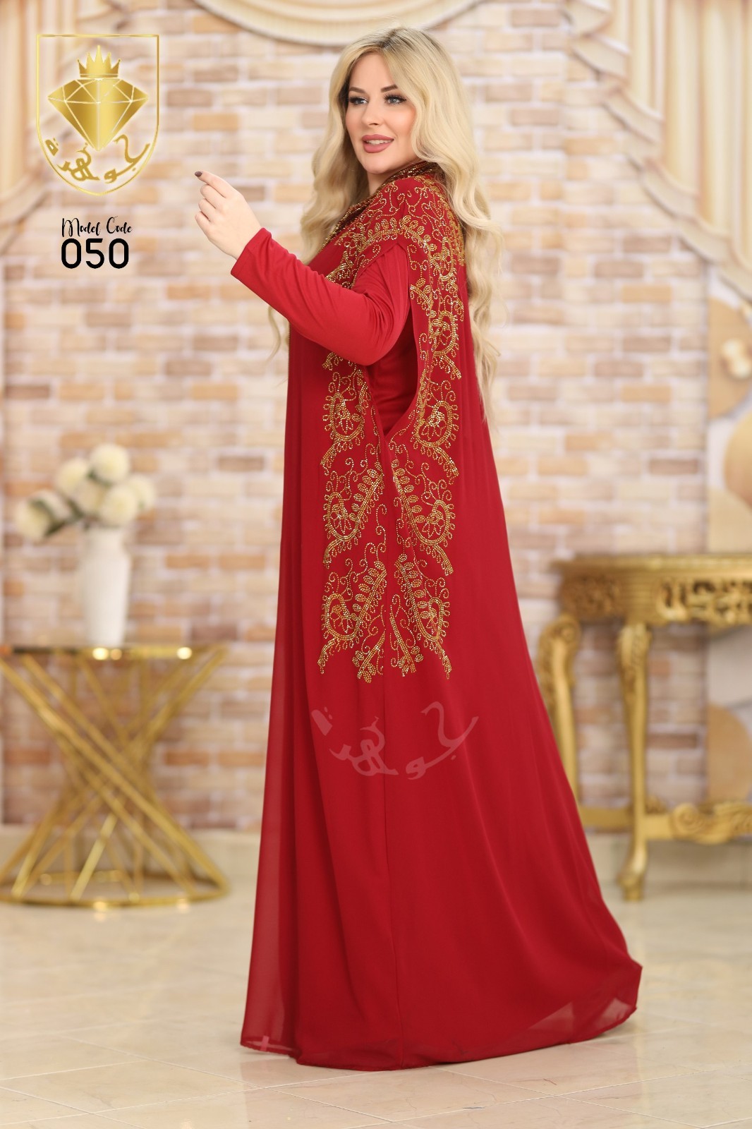 Luxury 2 Piece Chiffon Abaya Robe Set Women Modest Maxi Dress with Polyester In