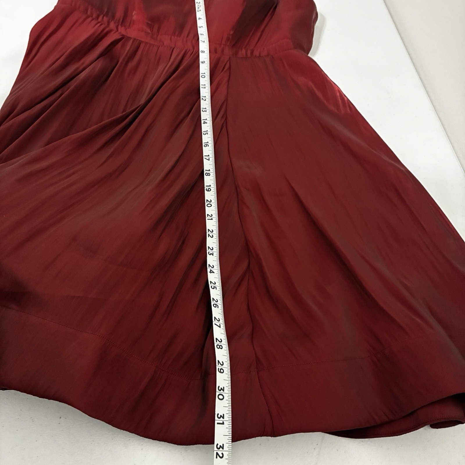 Torrid Dark Red Pleated Fit & Flare Dress 12 Mini V-Neck Spaghetti Strap