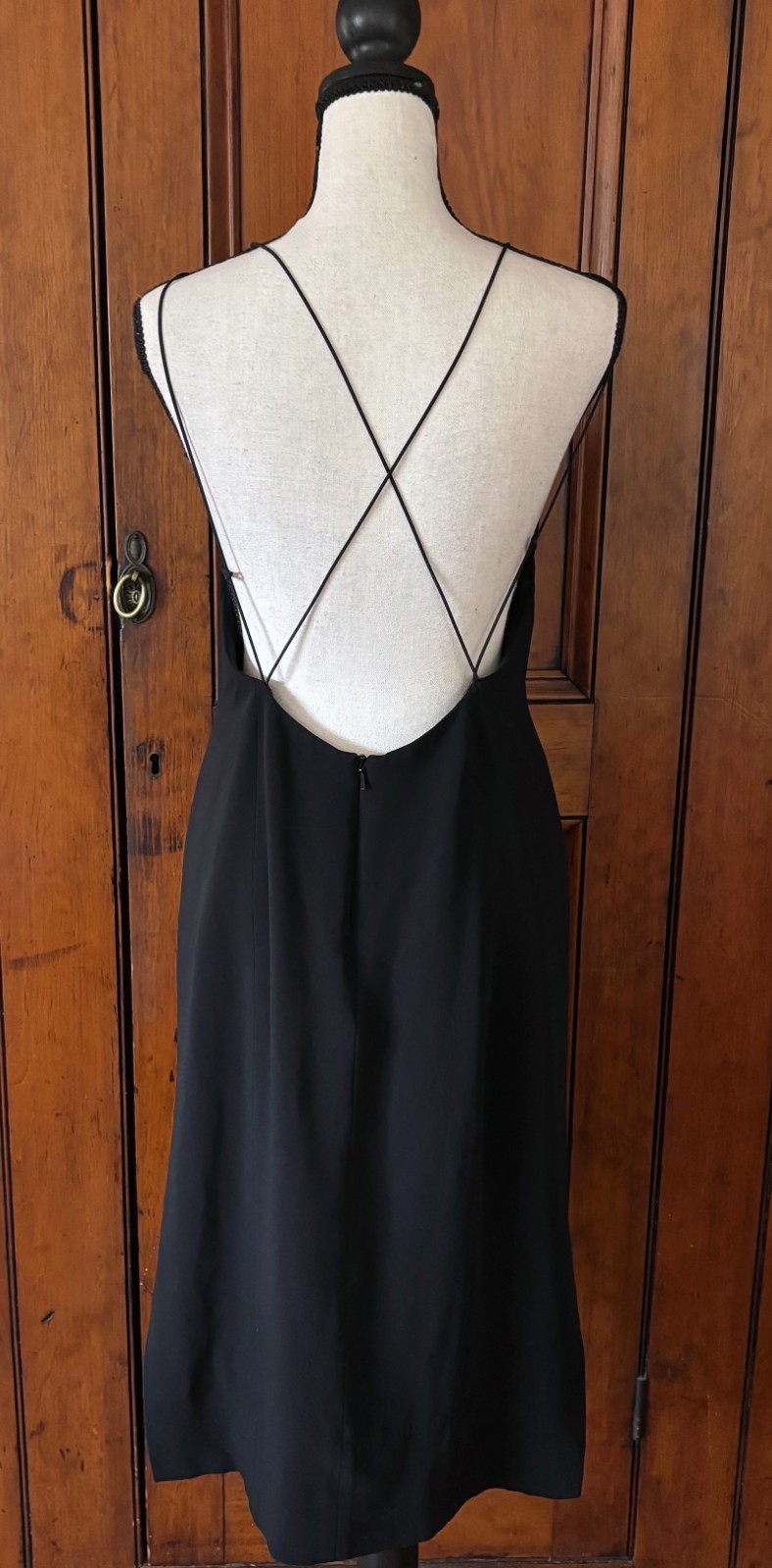 Rag & Bone Black Midi Dress Criss Cross Open Back Sleeveless Women’s Size 6