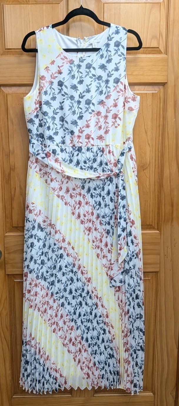 EST. 1946 Size Large Dress Semi Sheer Pleated Maxi Fully Lined Party MOB
