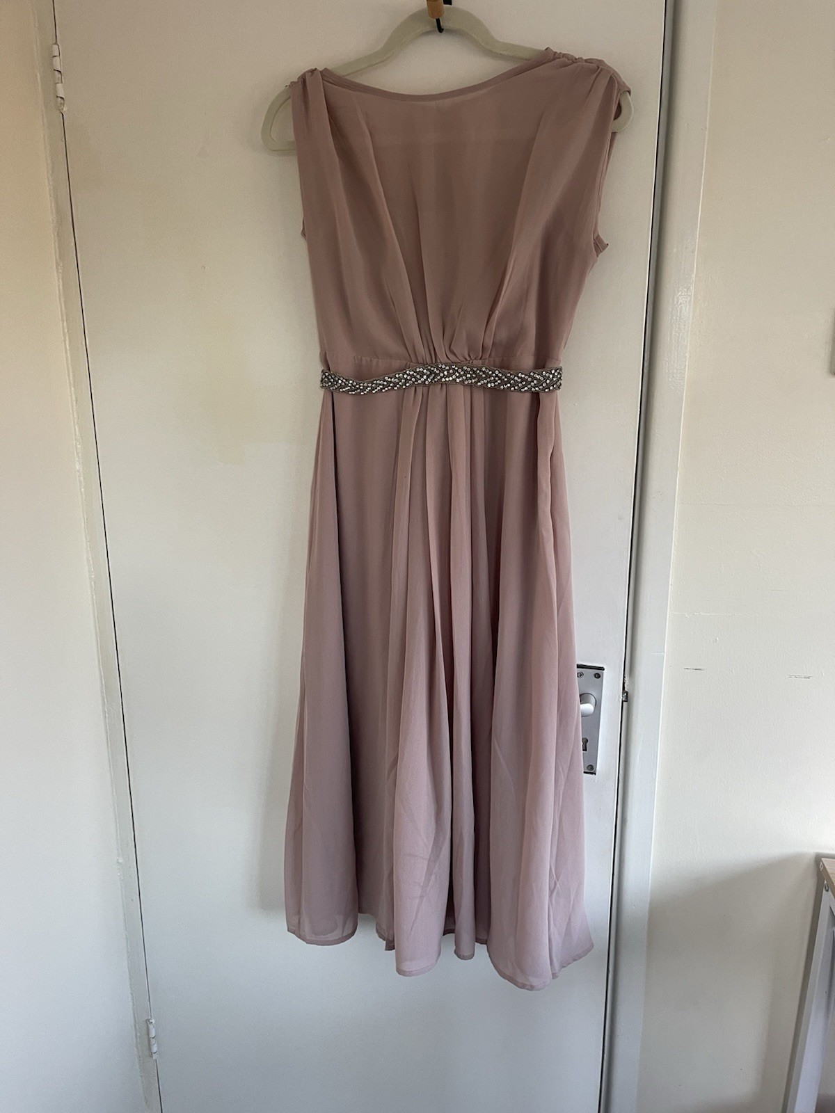 Coast Size 8 Petite Embellished Belt Midi Dress In Blush New Tags