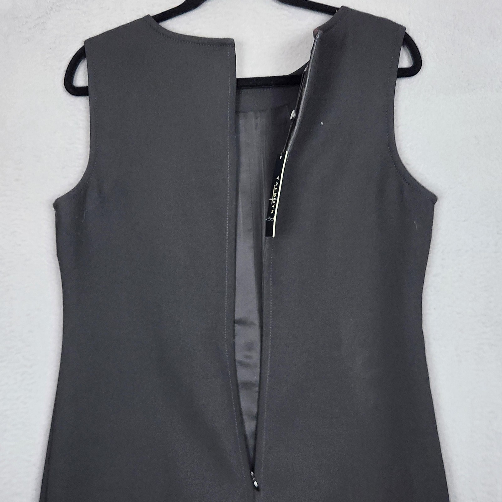 Talbots Dress Womens 10 Black Sleeveless Wool Blend Sheath Lined Office Career