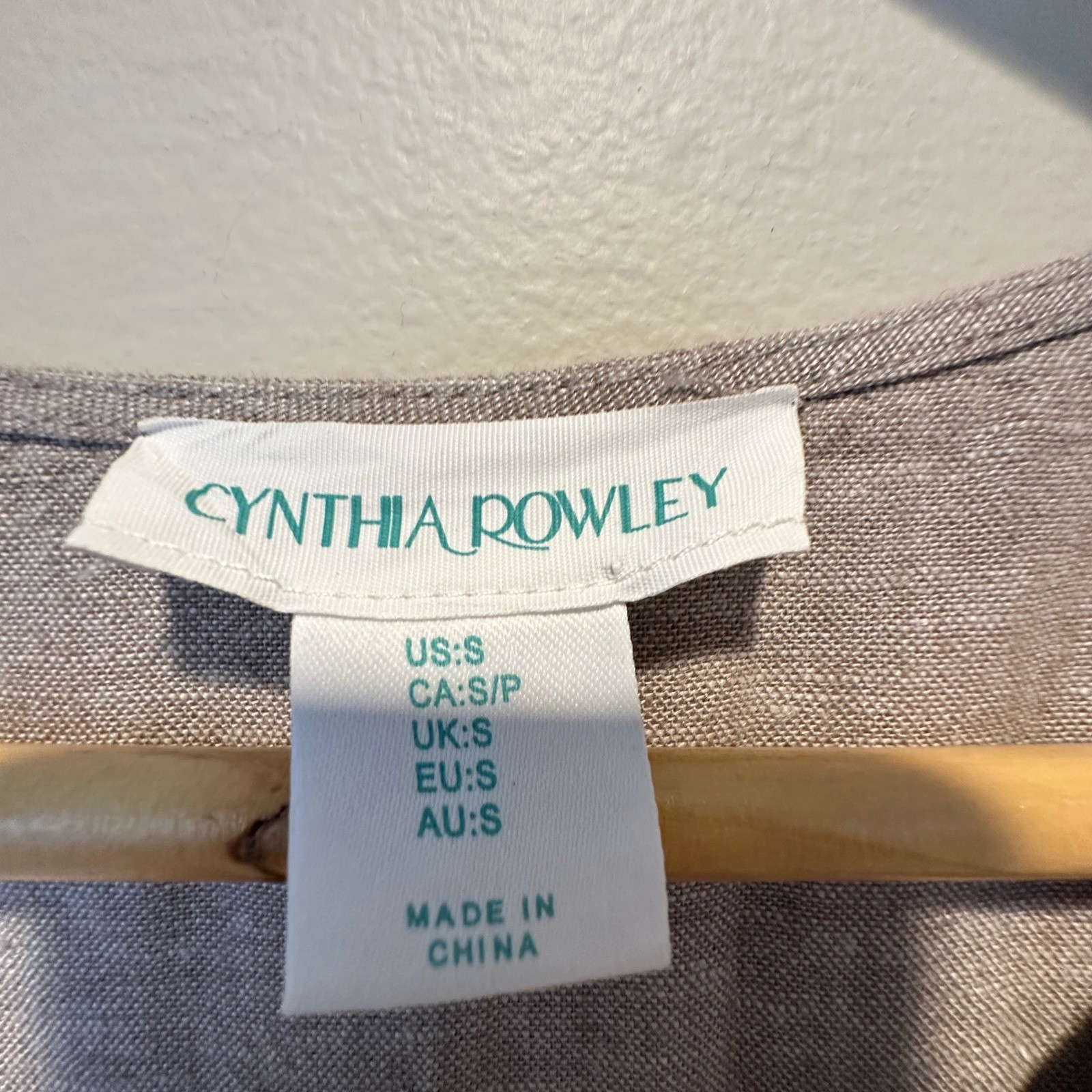 Cynthia Rowley Linen Blend Puff Sleeve Dress Womens Small Neutral Beach Relaxed