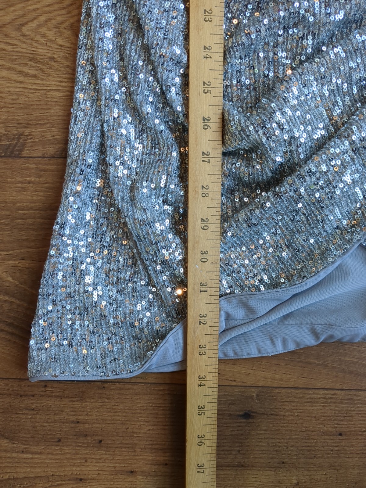 NBD Womens M Silver Sequin One Shoulder Long Sleeve Mini Dress READ