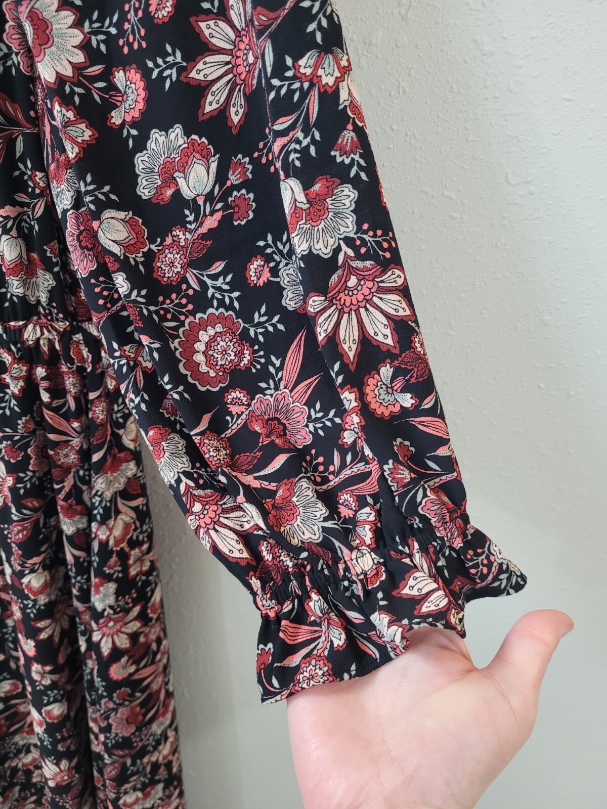 New TALBOTS X Bracelet Sleeve Autumn Garden Midi Dress Women