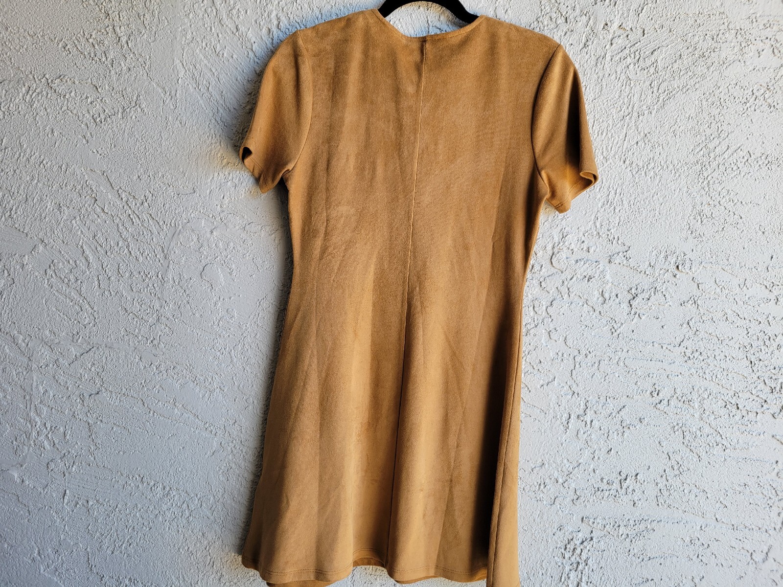 TopShop Honey Brown Short Sleeve Mini Slim Fit Dress Size 8 Petite