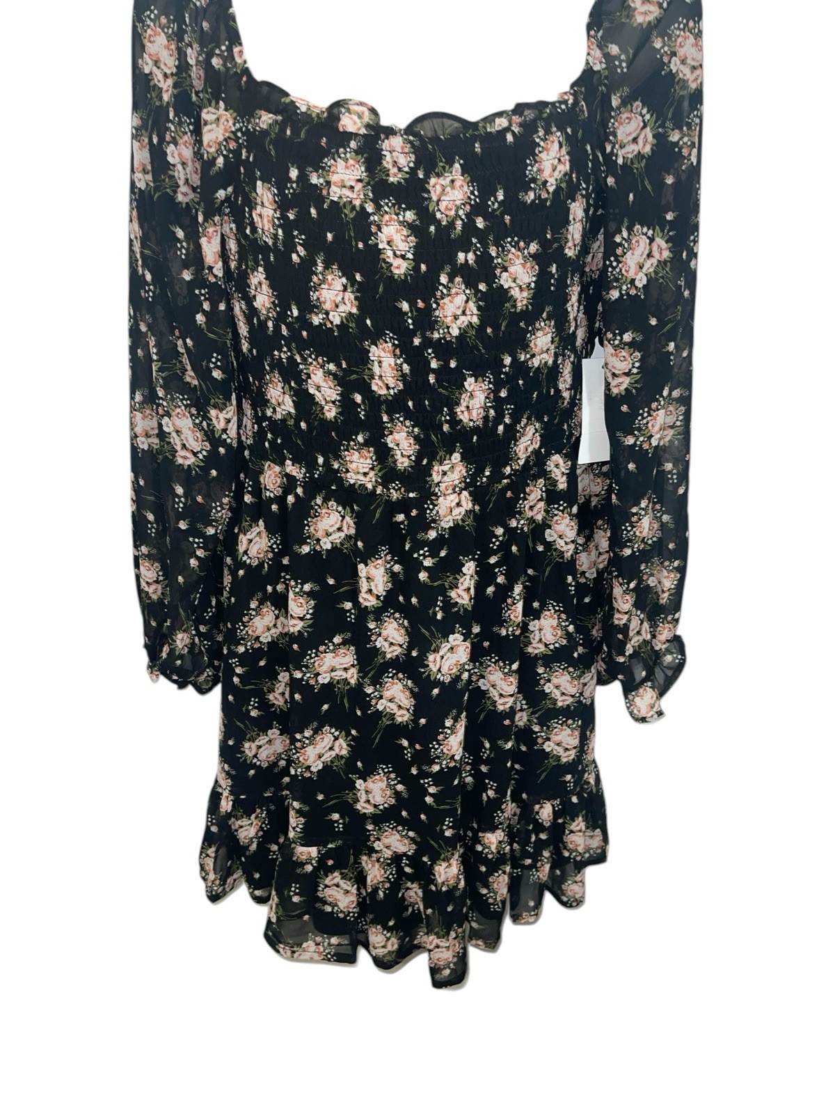 AS U WISH Women’s Size Medium Black Floral Printed Mini Dress Retail $44.00