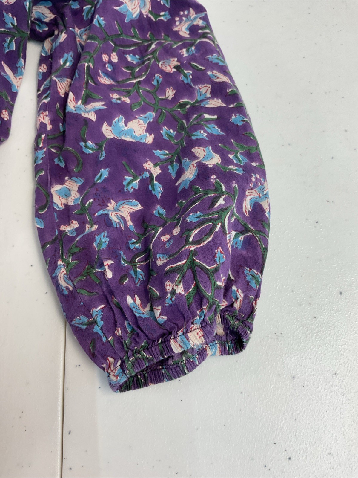 Fitzroy & Willa Marti Tiered Purple Baby Doll Floral Dress M Peasant Cottage