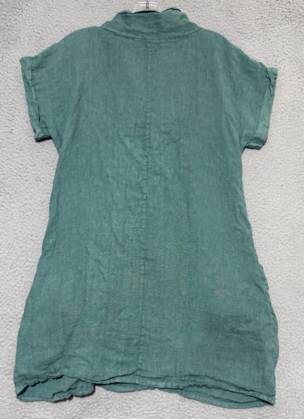 Meo Meli Linen Beach Mini Boho Dress Big Pockets Green Made Italy Size Medium