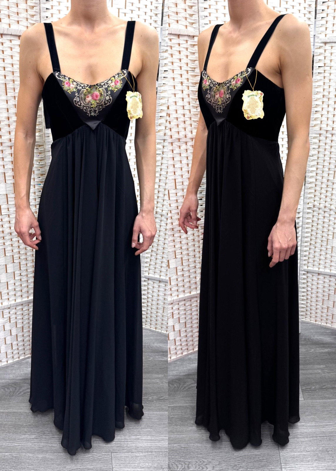 Michal Negrin Full Length Black Summer Dress Size – S –