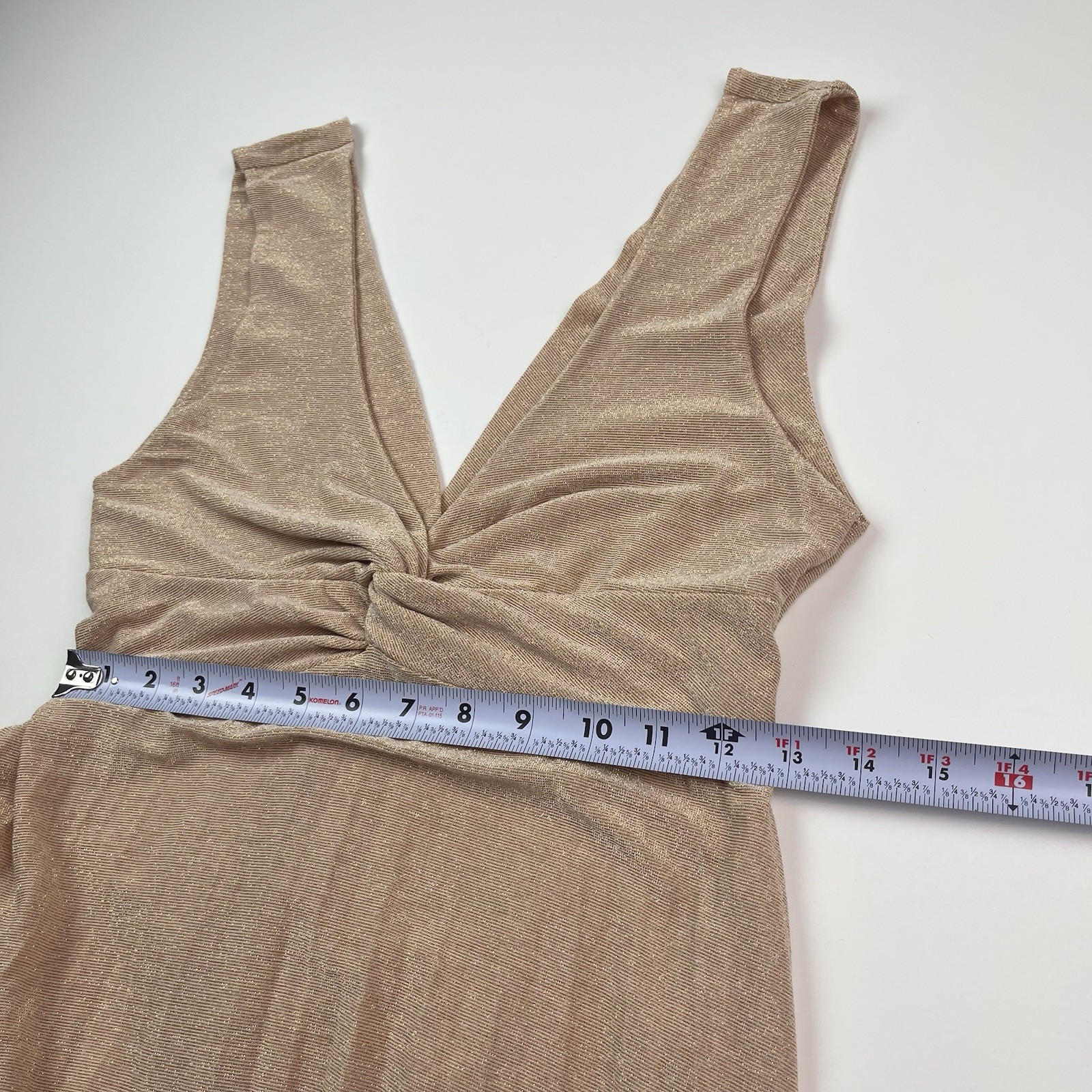 Giannini Gold Shimmer Maxi Dress S Made in Italy Glam Cocktail Party Elegant