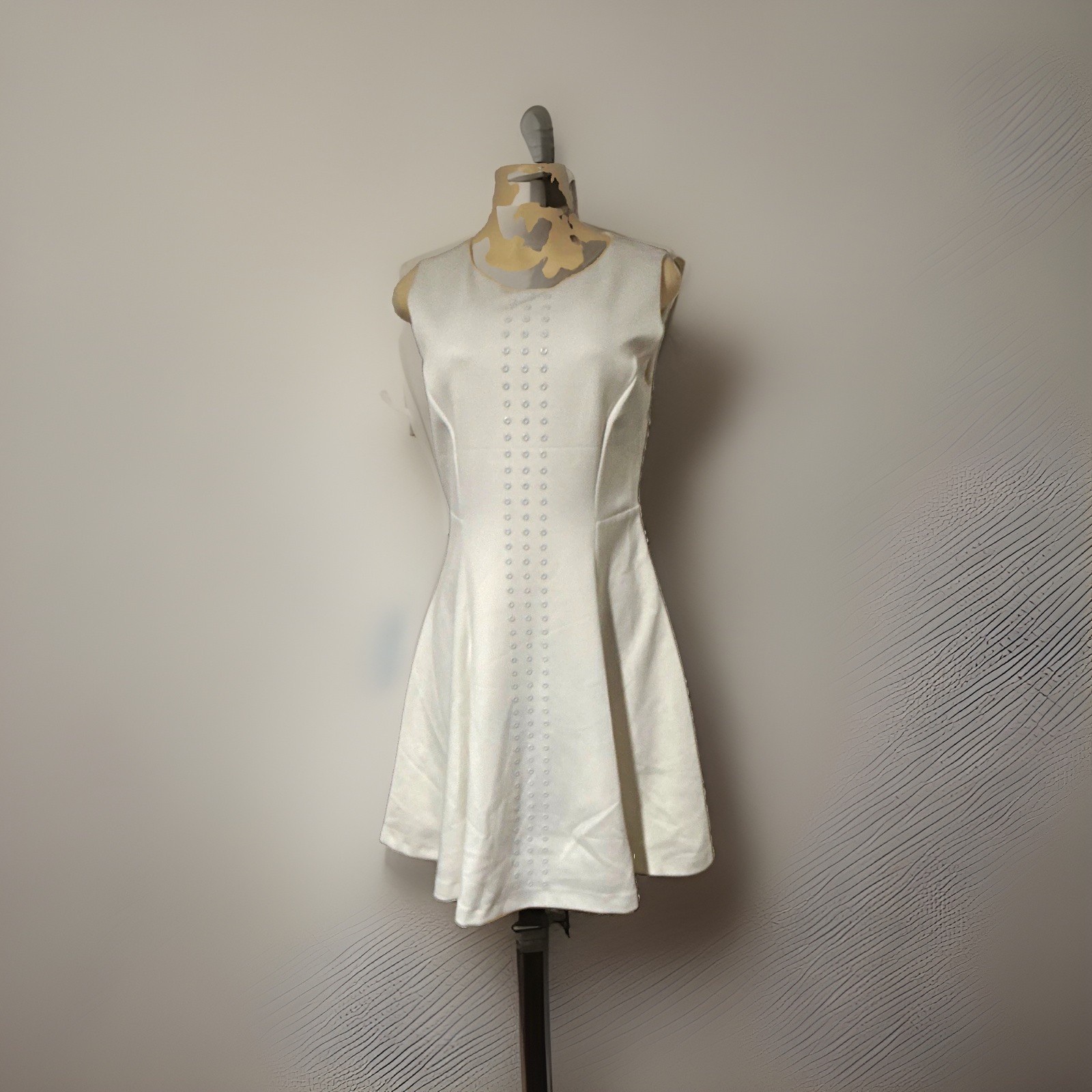 Philosophy Women’s M White Scoop Neck Sleeveless Fit & Flare Pockets