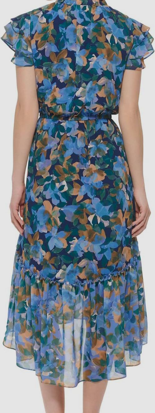 Vince Camuto Women’s Blue Printed A-Line Dress Size 16