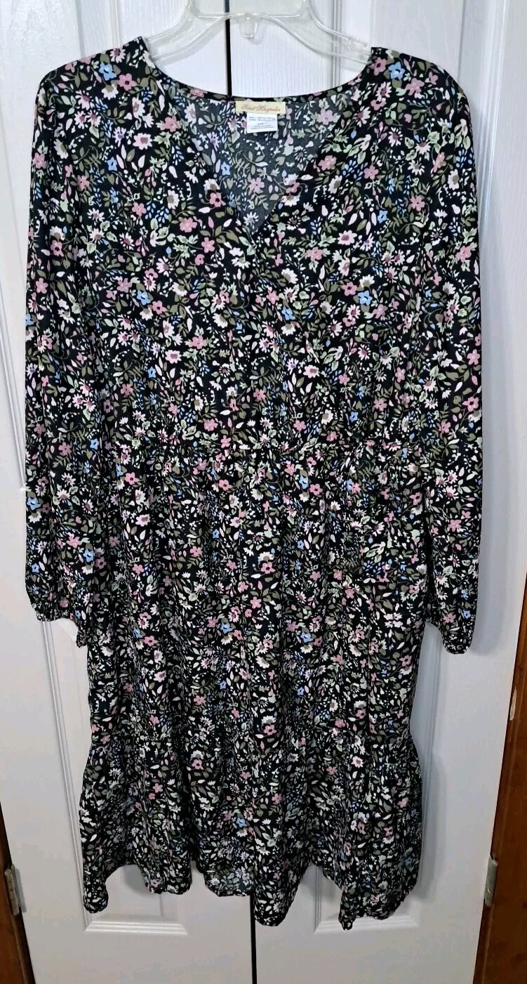 Sweet Magnolia Dress Women Size Large Boho Cottagecore Floral Print