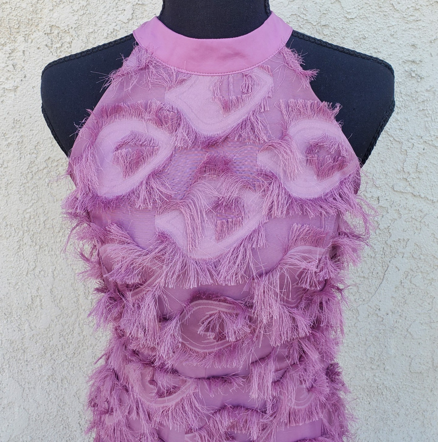 NWT RARE DAZY Pink Sleeveless Eyelash Rayon Maxi Party Dress Size M Fairy Core