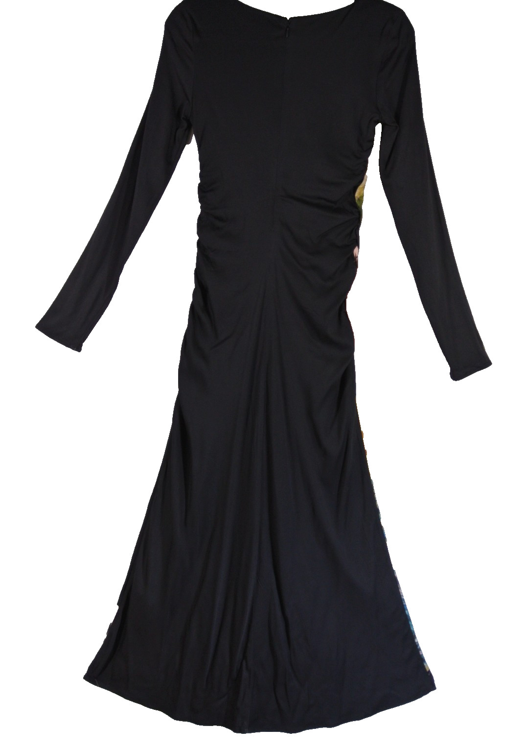 NEW, Desigual Mix Print Long Sleeve Midi Dress in Black Sz S #MD1697
