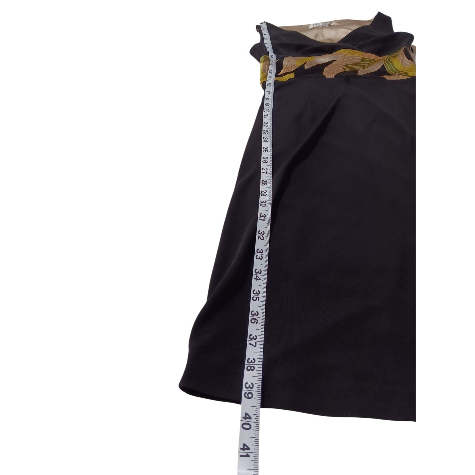 KAY UNGER New York Silk Blend Dress Size 2 Dressy Career Event Woven Belt V-Neck