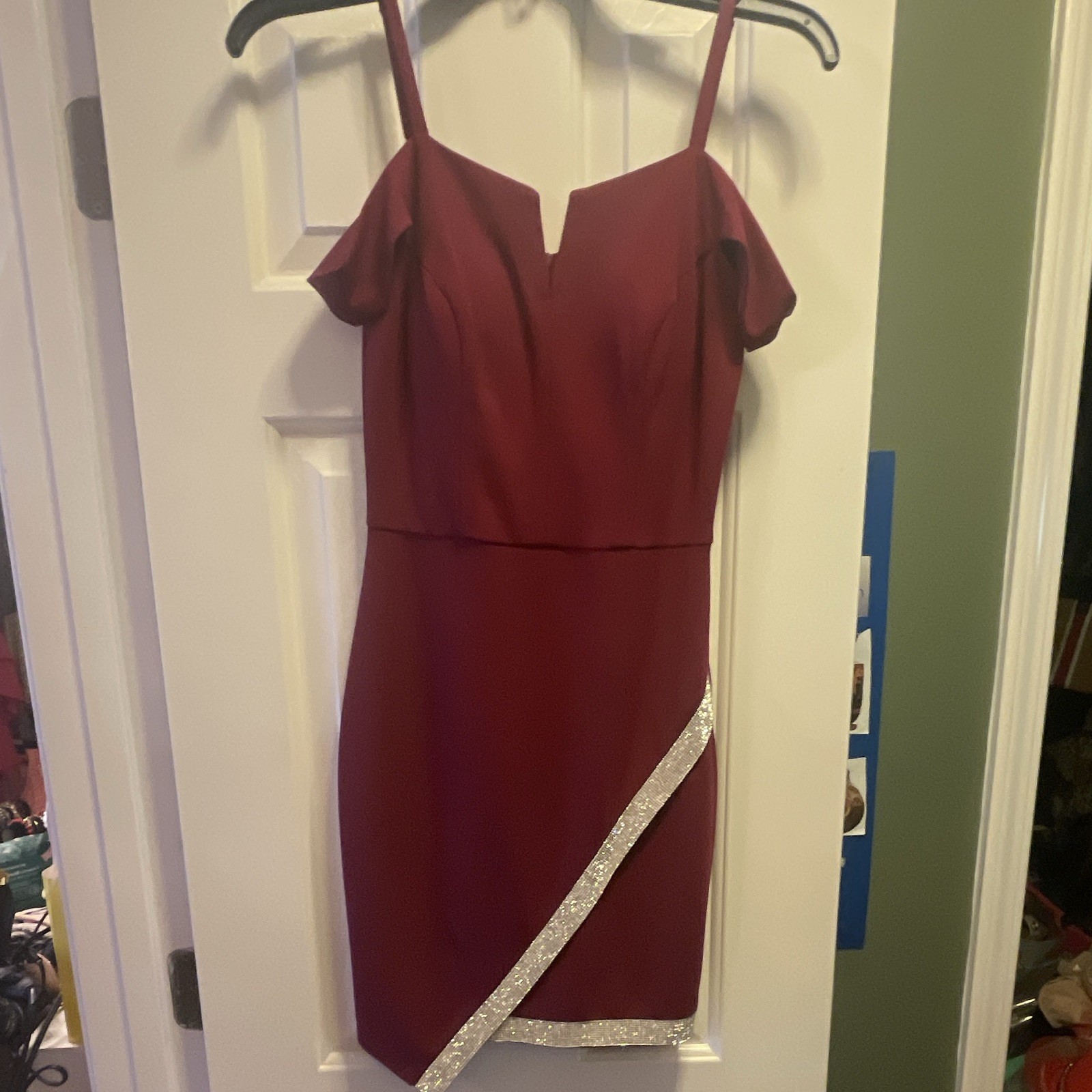 BCX Junior Red Dress Size 1 Fit & Flare Spaghetti Strap