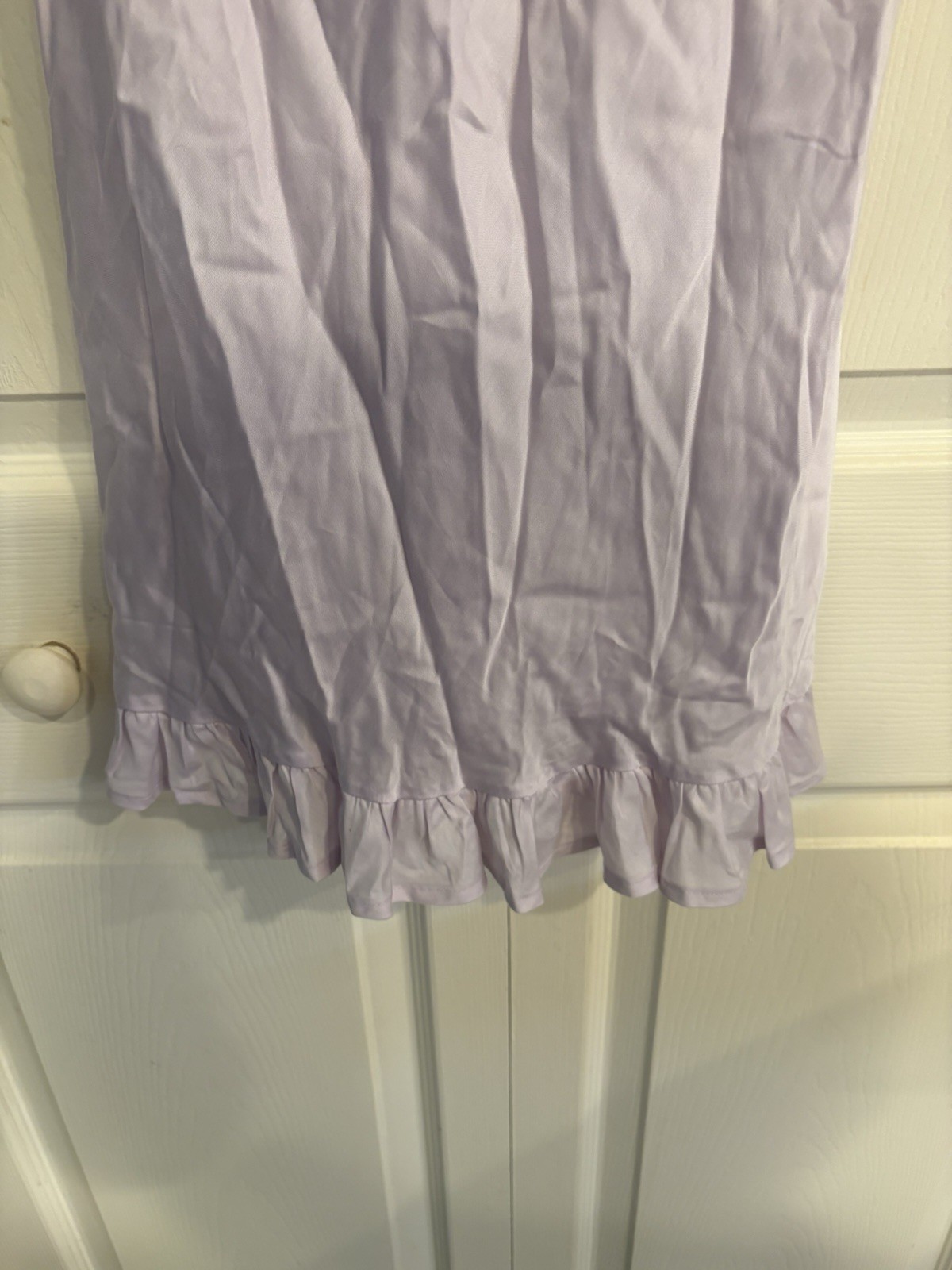 Victoria’s Secret PINK Satin Mini Slip Dress Sz S Lavender Ruffles Side Zip NWT