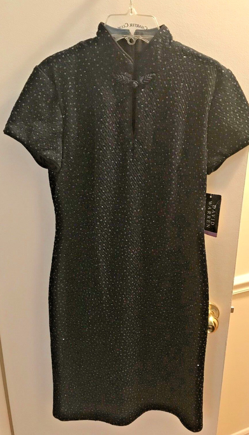 David Warren Womens Dress Navy Blue Rhinestone Specks Asian Inspired Size 6 NEW