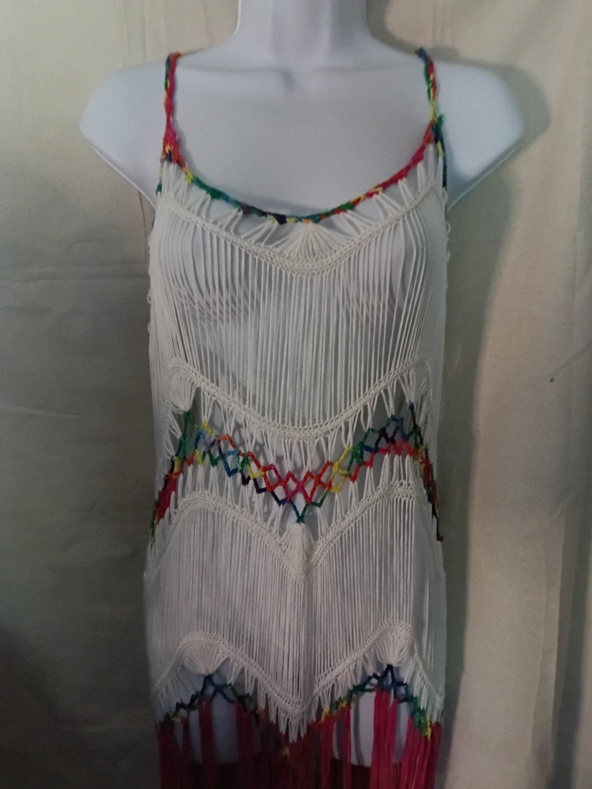 String Dresh Crochet Multi Color Festival Dress Women’s Os