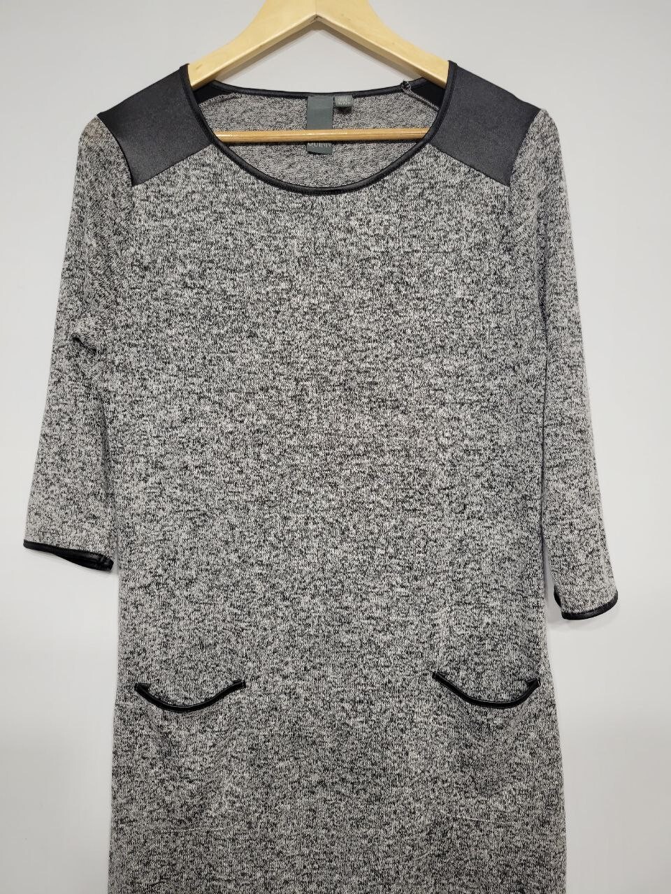 Quinn Heather Grey 3/4th Sleeve Pocket Dress, Size Small