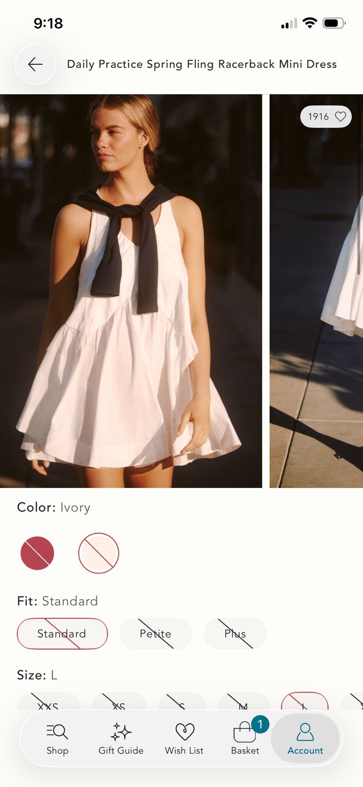 Daily Practice Anthropologie Spring Fling Racerback Mini Dress Ivory L