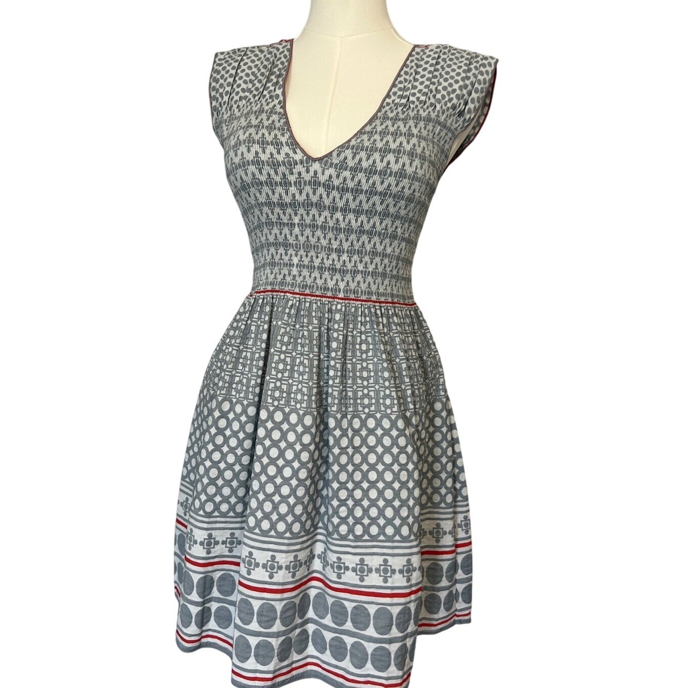 Max Edition Fit & Flare Dress Geometric Print Sleeveless Casual Dress