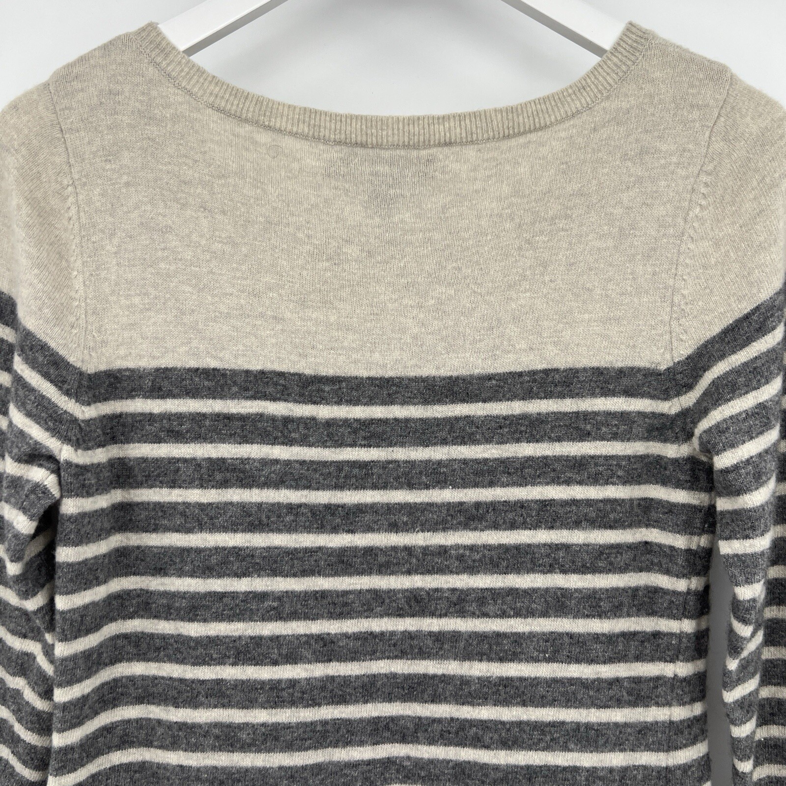 Banana Republic Wool Cashmere Blend Dress Size Medium Gray Striped Style 884306