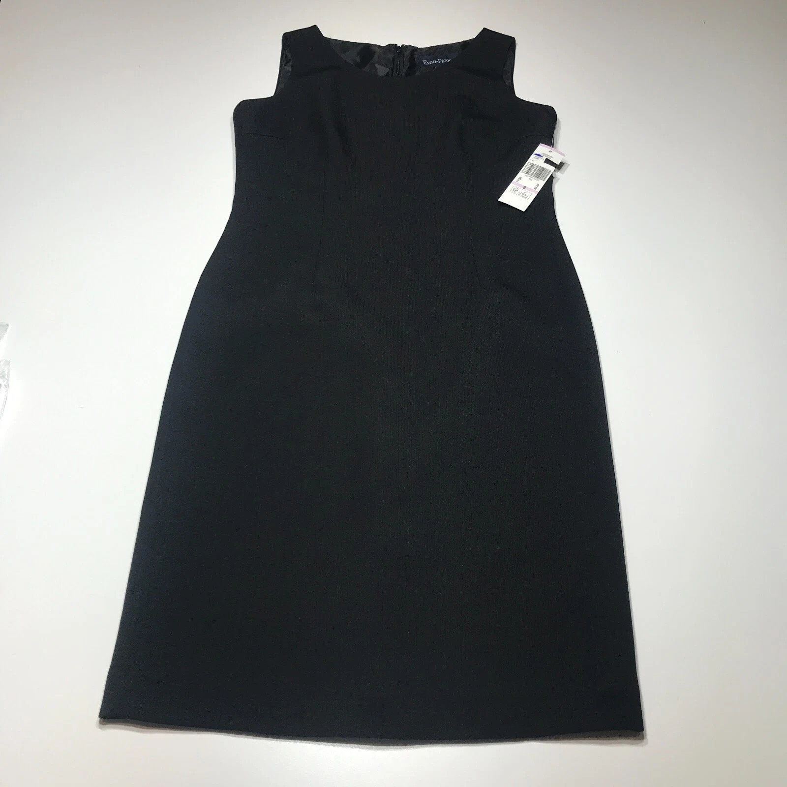 Evan Picone Suit Dress Womens 6 Black Sleeveless Sheath Career Office Formal NWT