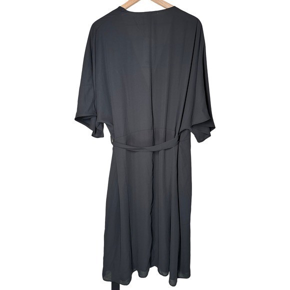 Standards & Practices 3X Black Kimono Wrap Dress NWT