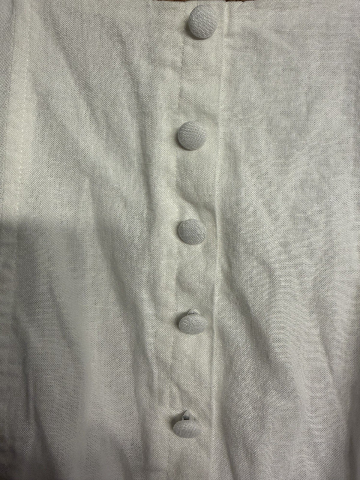 Wild Fable White Mini. Drop Waist Covered Buttons. Sz Small Rayon/Linen