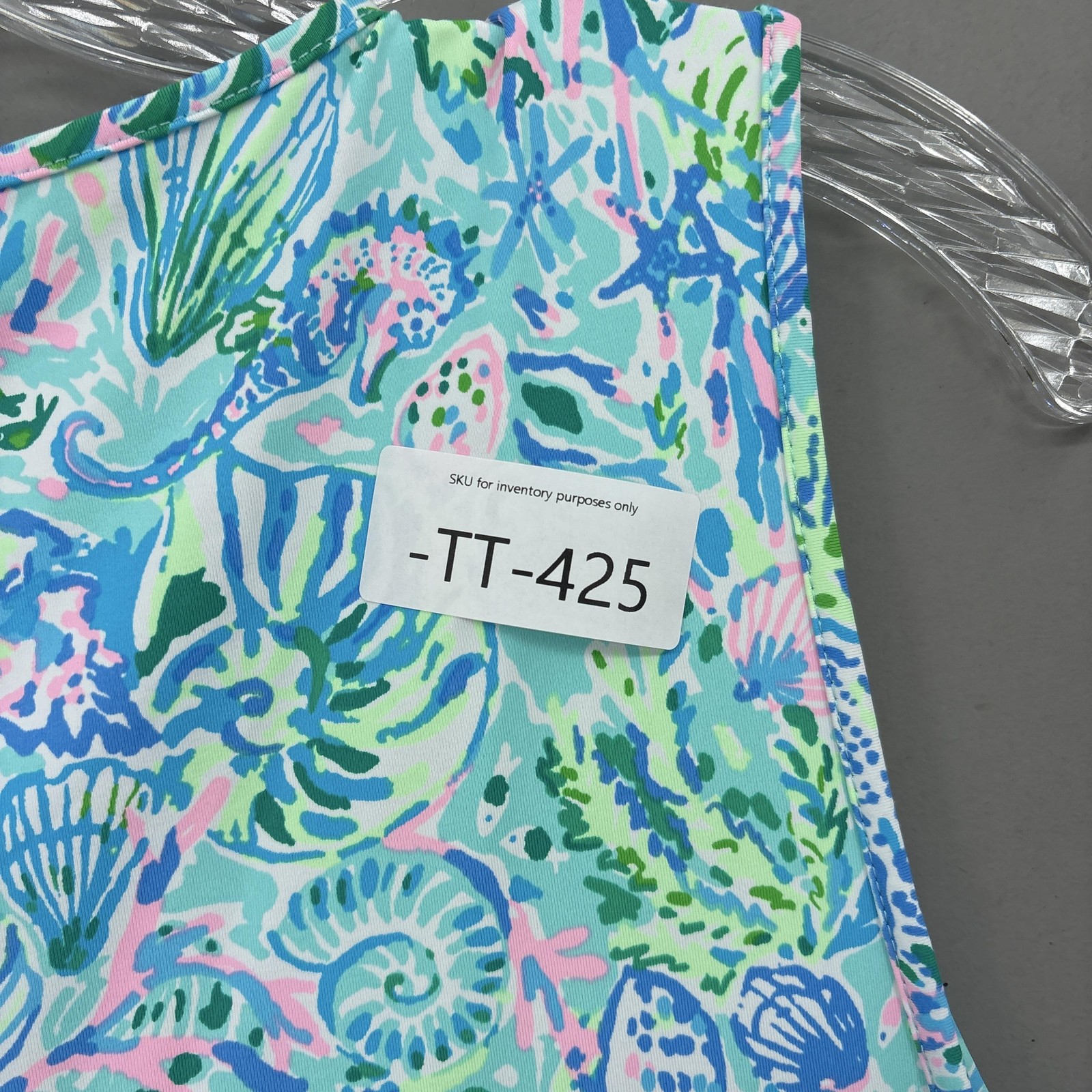 Lilly Pulitzer Dress Medium Blue Green Sea Life Shift Tank Keyhole Johana Preppy