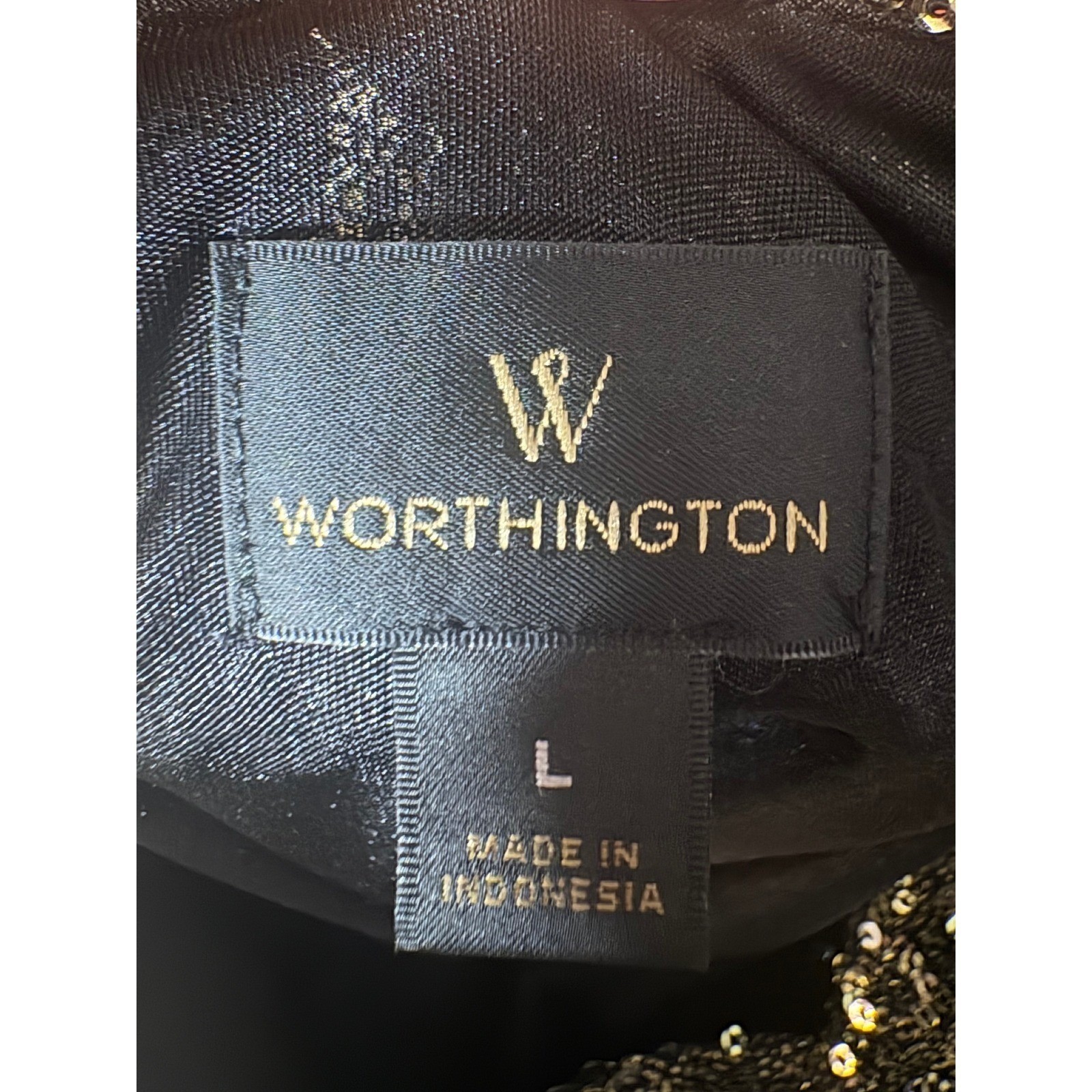 Worthington NWT Gold Sequin Long Sleeve Shift Dress w/ Back Cutout – Large