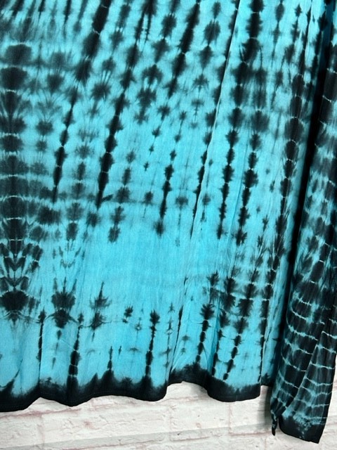 Small/Medium New Tie Dye Gray Black Aqua Blue Gauze Slip Dress Beach Cover 50$