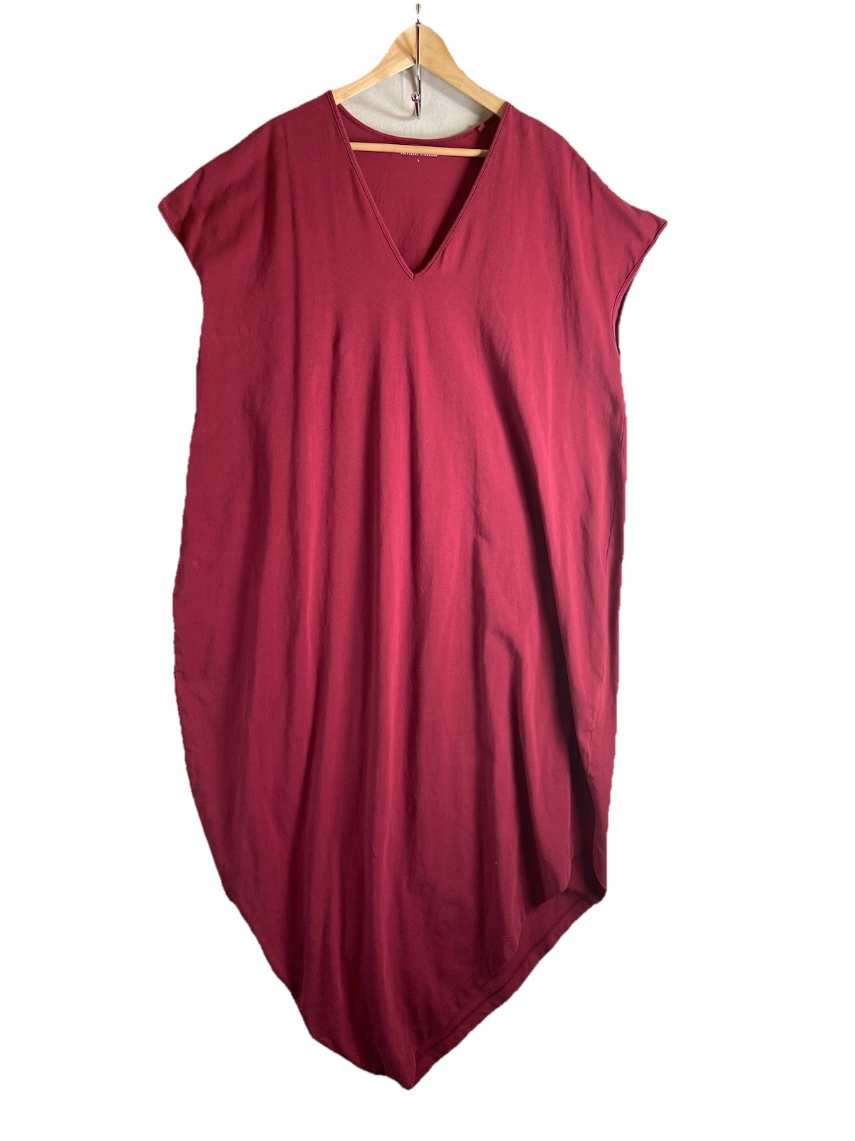 Universal Standard Geneva Dress Large Rum Raisin Asymmetric Hem Cap Sleeve