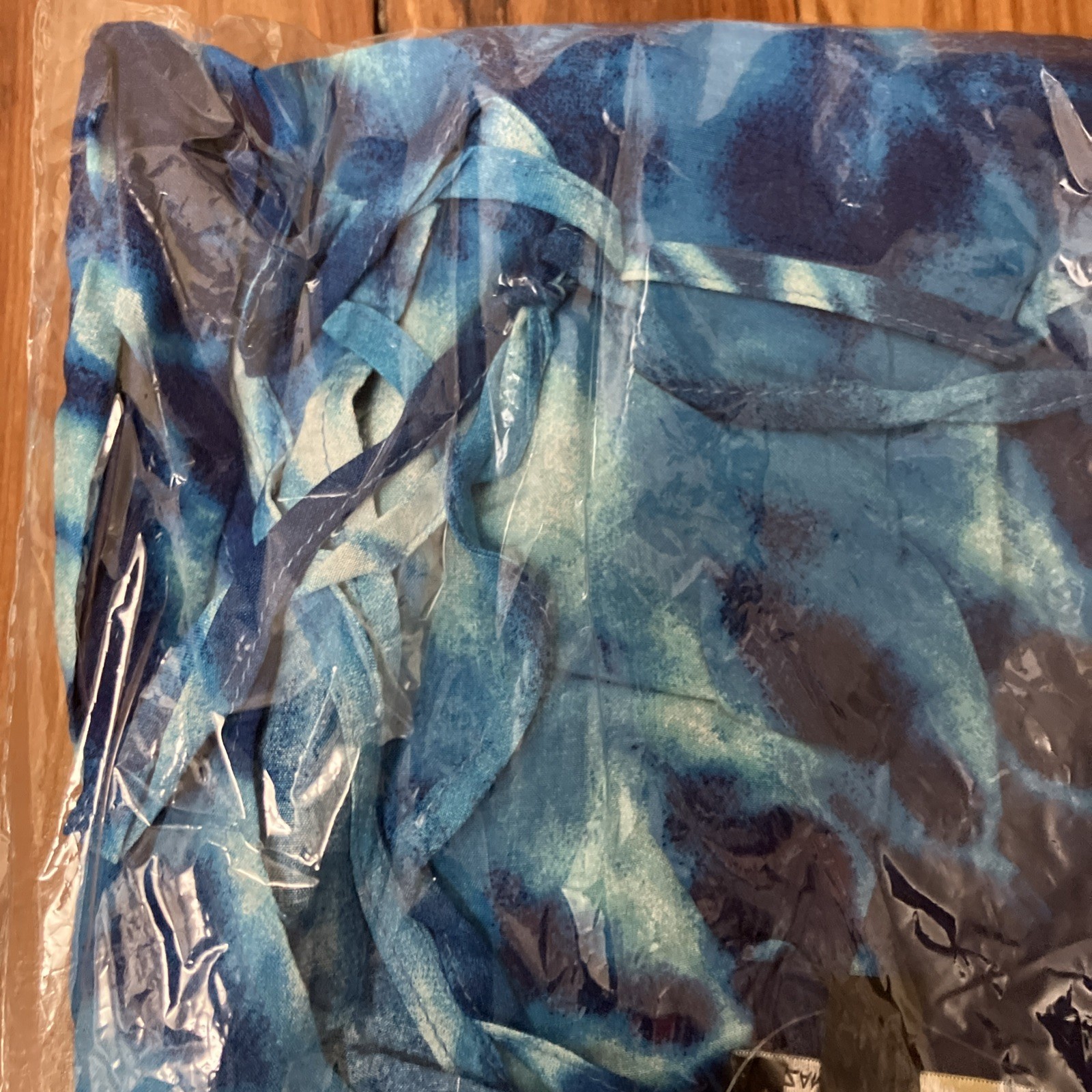 Suzanne Betro Womens Blue Tie-Dye Tie-Back Double Scoop Sleeveless Dress Size 4X