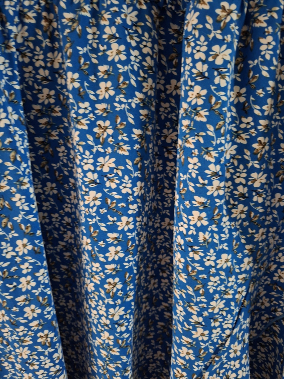 Blue White Floral ruffle Floaty Light maxi Summer Dress 2XL 3XL 20 22 ?
