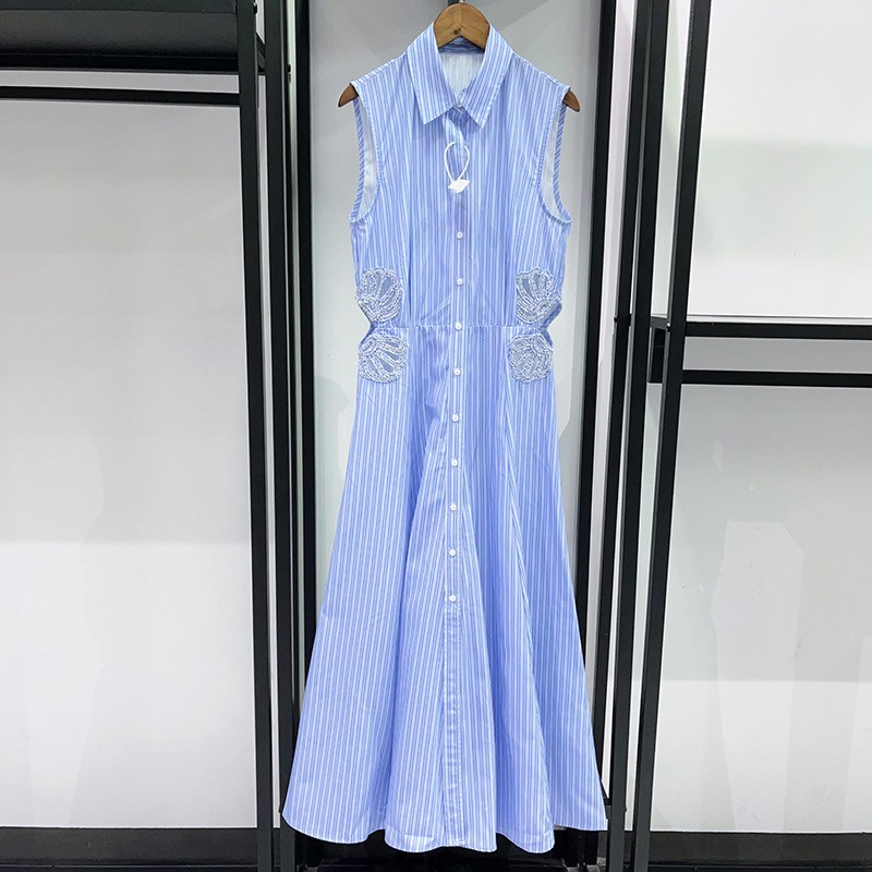 Sandro Striped Polo Dress Cutout Midi Womens 2026