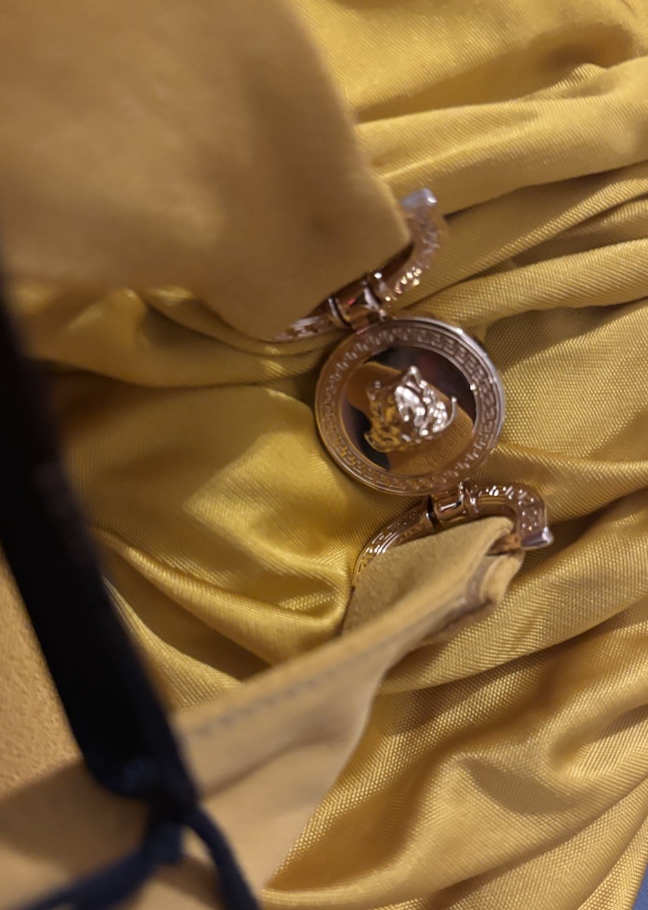 Versace Gown Medusa Liquid Jersey Sz 40 Italy US 4 Marigold $4490