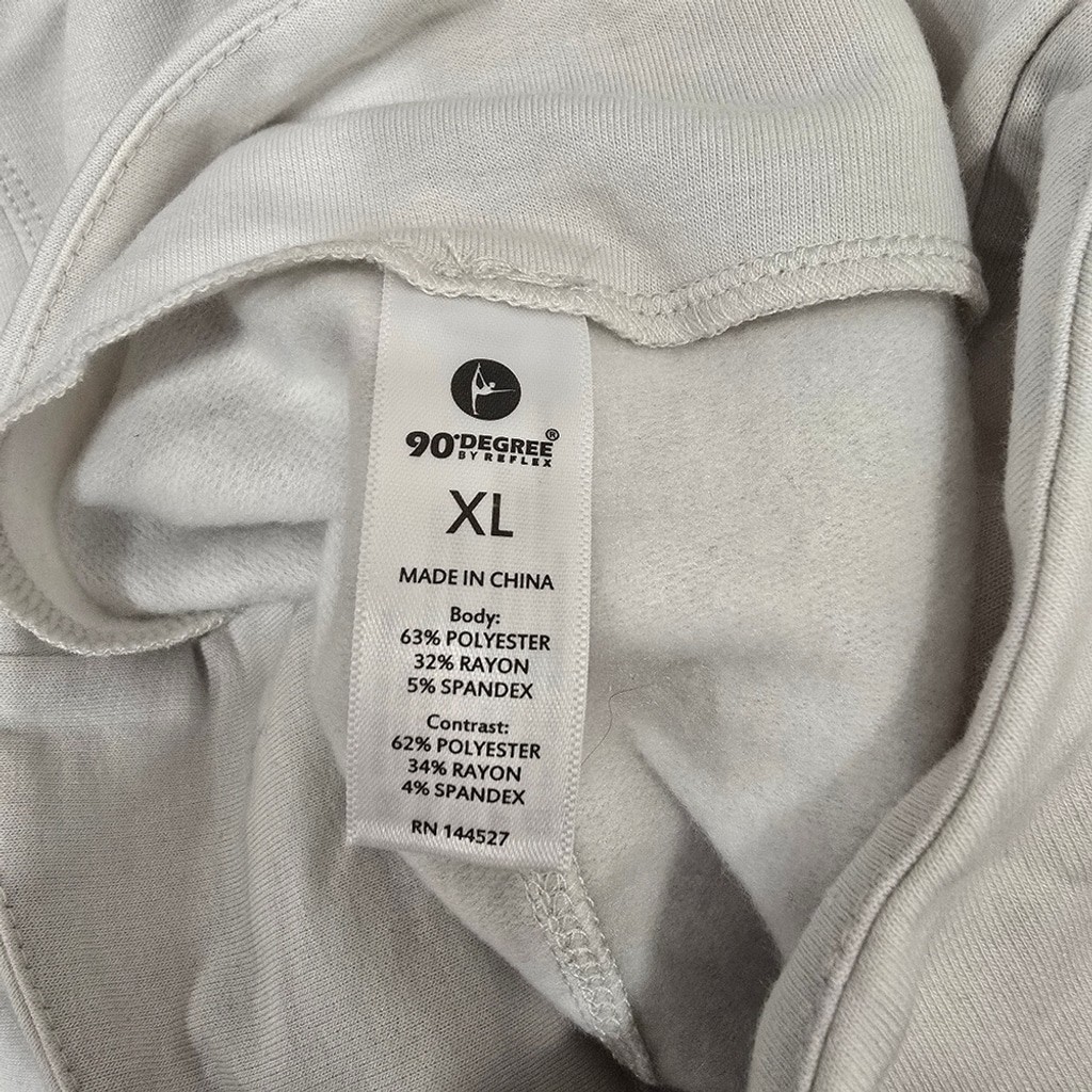 NWOT 90 Degree By Reflex Light Gray Midi Mock Neck Sports Dress Sz XL