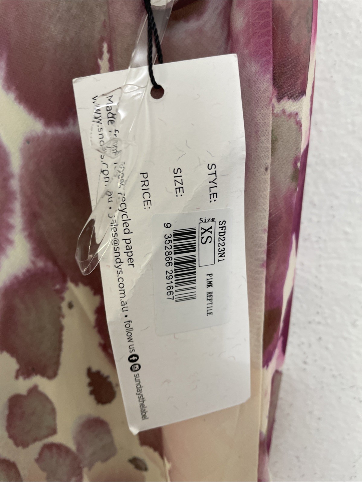 SNDYS x Revolve Skin Maxi Dress Pink Reptile size XS NWT $125msrp