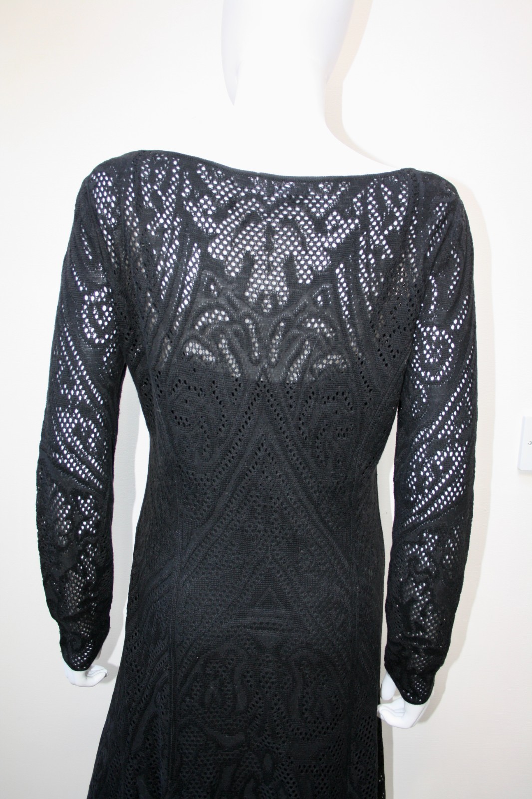 Peruvian Connection “Phoebe” Black Pima Cotton Crochet Lace Dress, M, rrp £489