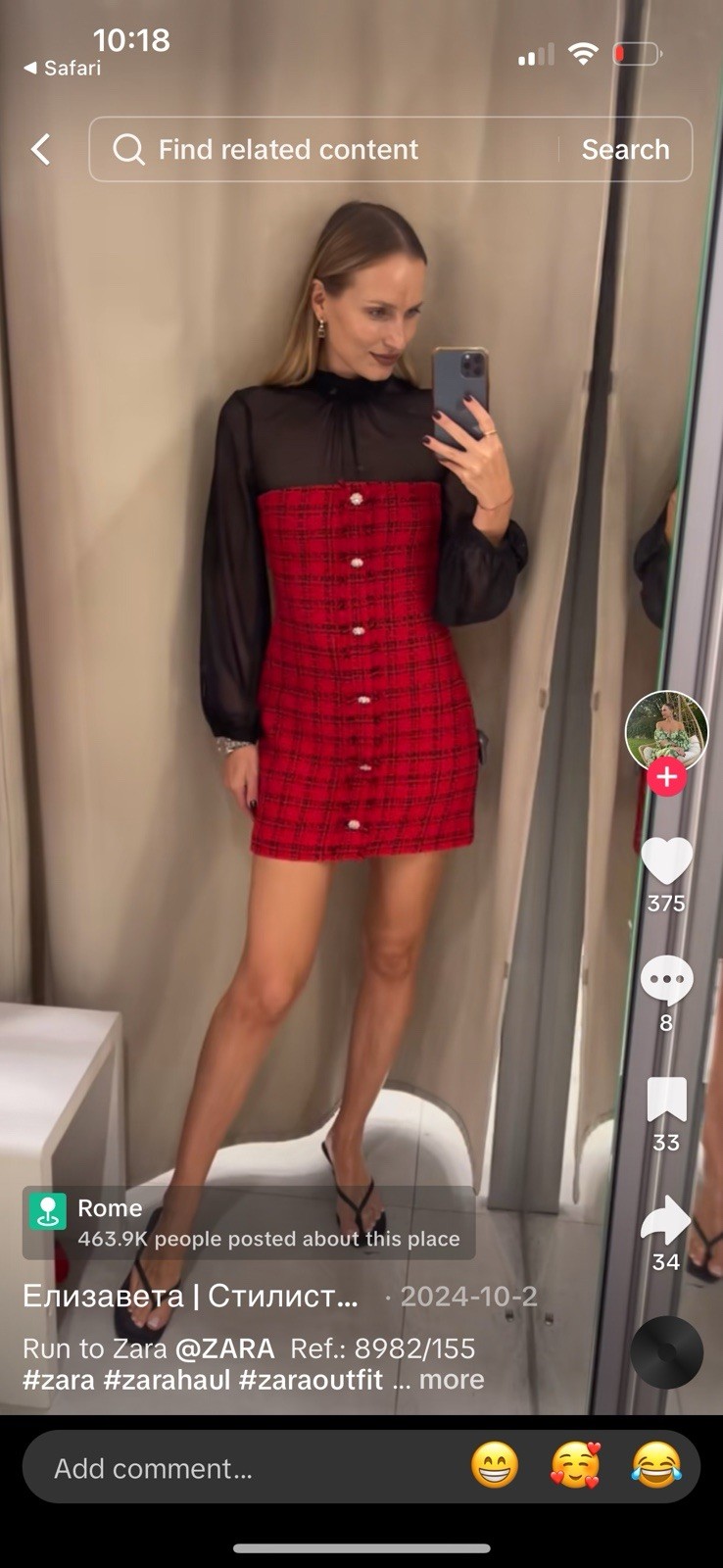 ZARA FW24 COMBINATION STRUCTURED MINI DRESS M Red/Black 8982/155 NWT Christmas