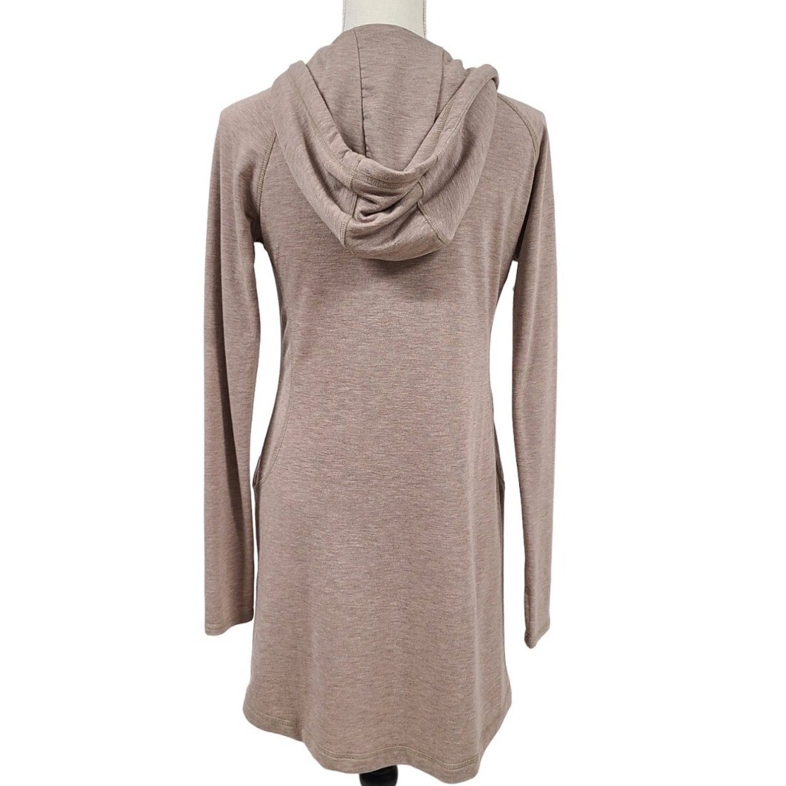 DAKINI Pullover Hooded Dress Sweatshirt Women’s Size S/P Oatmeal Beige EUC