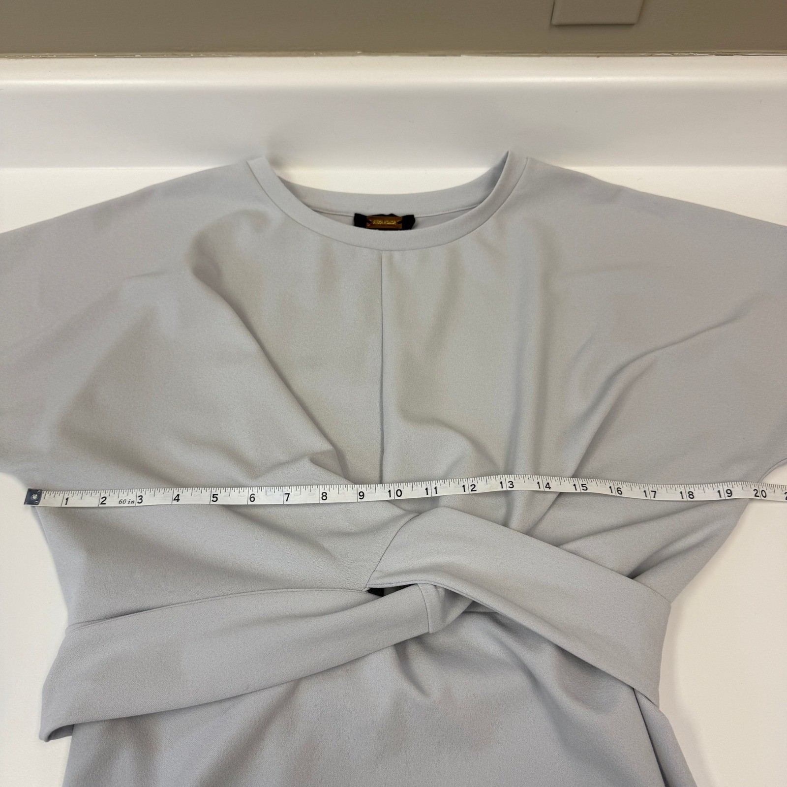 ALEXIA ADMOR Womens Knot-Waist Midi Shift Dress Slate Size XL Career Executive