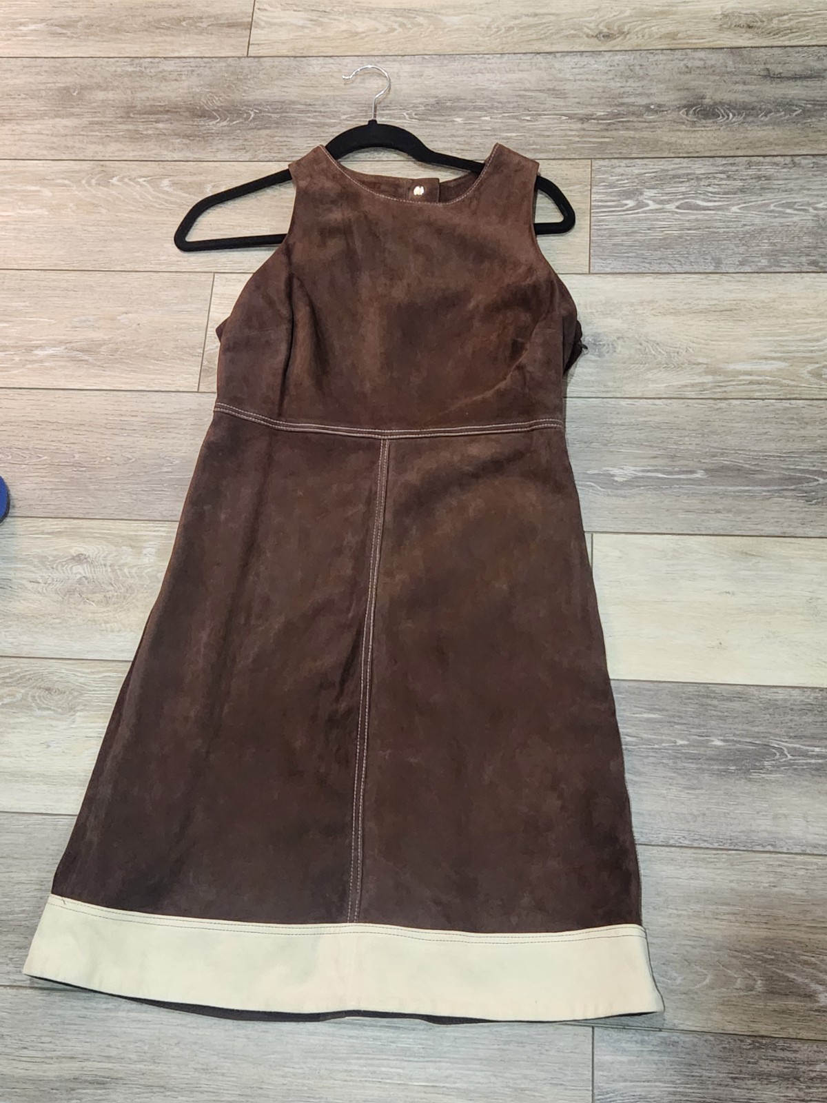 Coach 100% Leather Chocolate Brown Sheath Dress Size 8